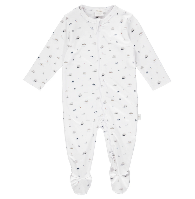 PIMALU Sailboats Zipper Footie