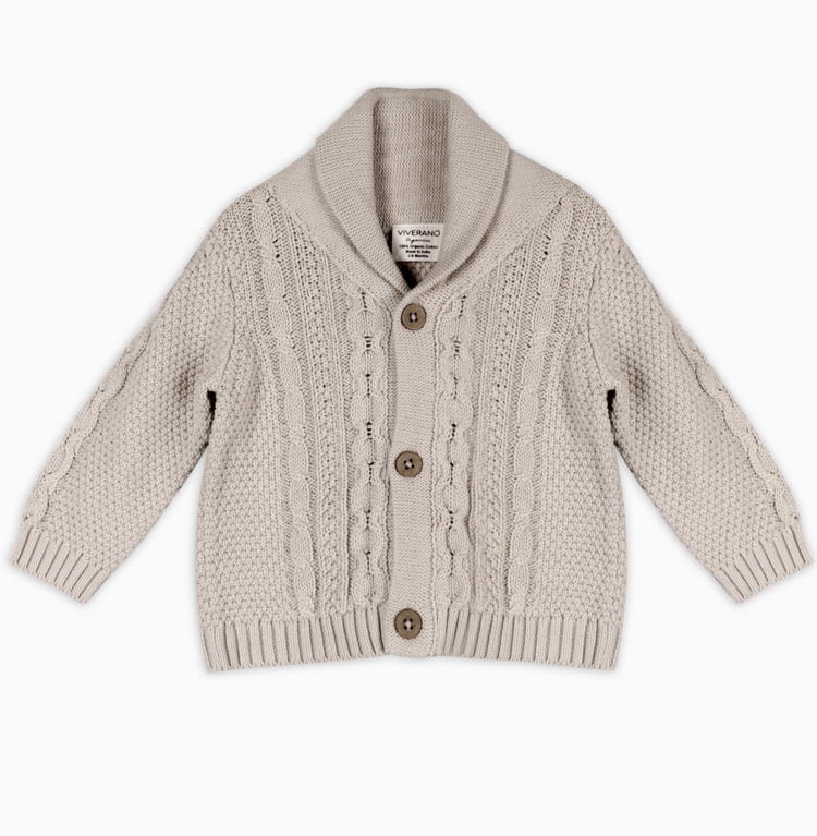 VIVERANO ORGANICS Shawl Collar Cardigan