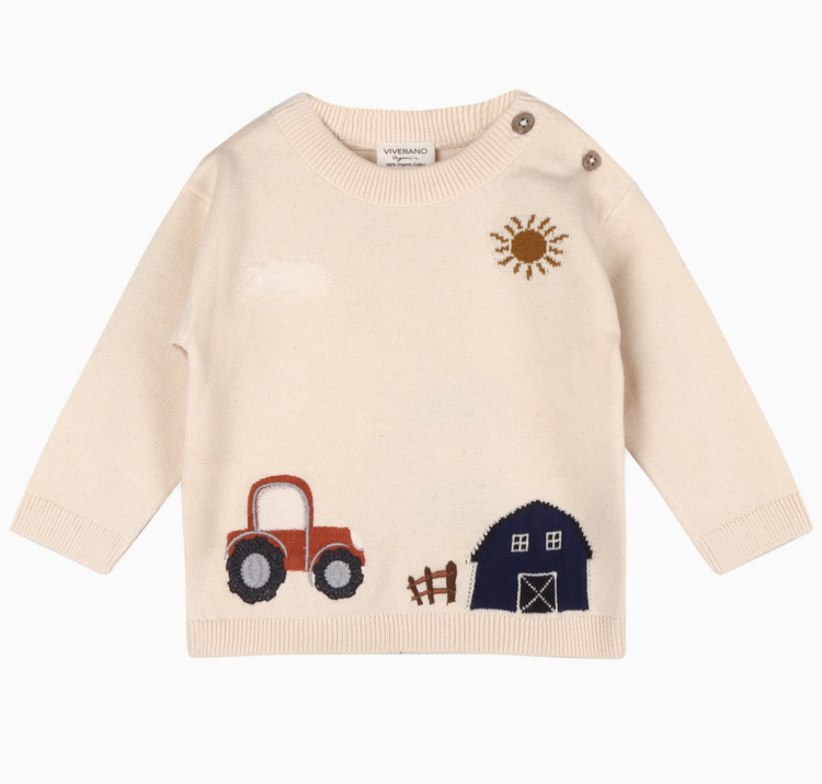 VIVERANO ORGANICS Farm Tractor Sweater