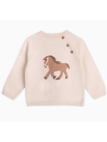 VIVERANO ORGANICS Horse Jacquard Sweater