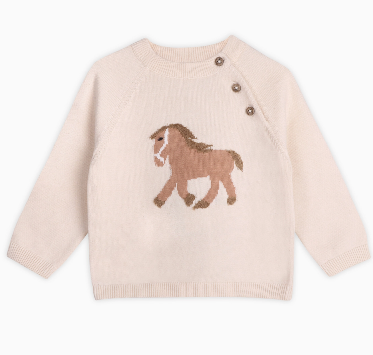 VIVERANO ORGANICS Horse Jacquard Sweater