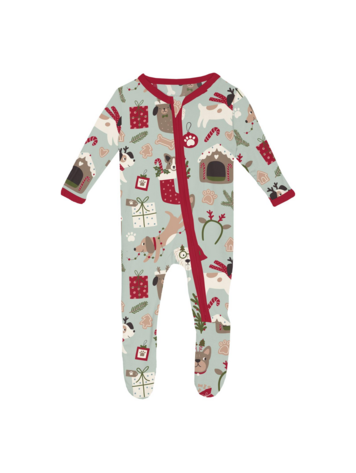 KICKEE PANTS Christmas Dogs 2 Way Zipper