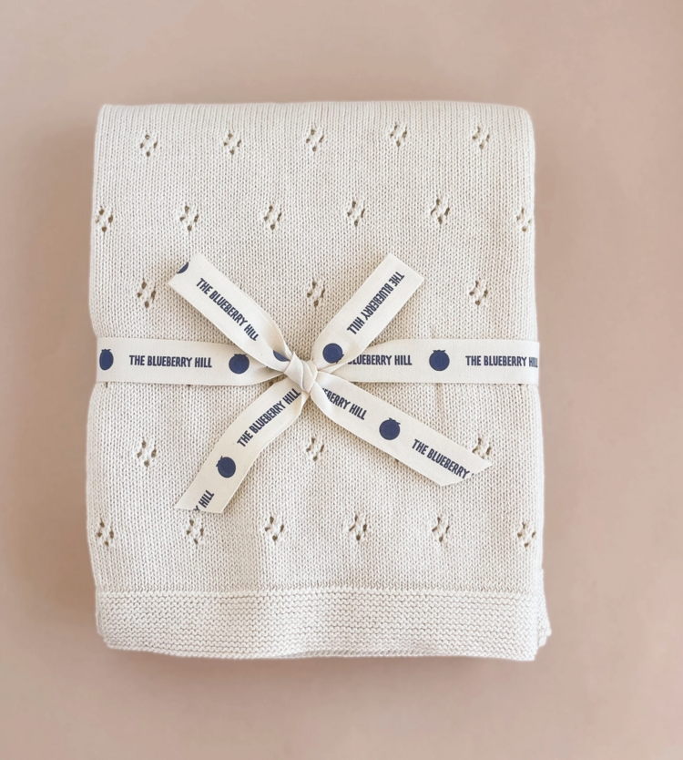 THE BLUEBERRY HILL Heirloom Organic Blanket - Cream
