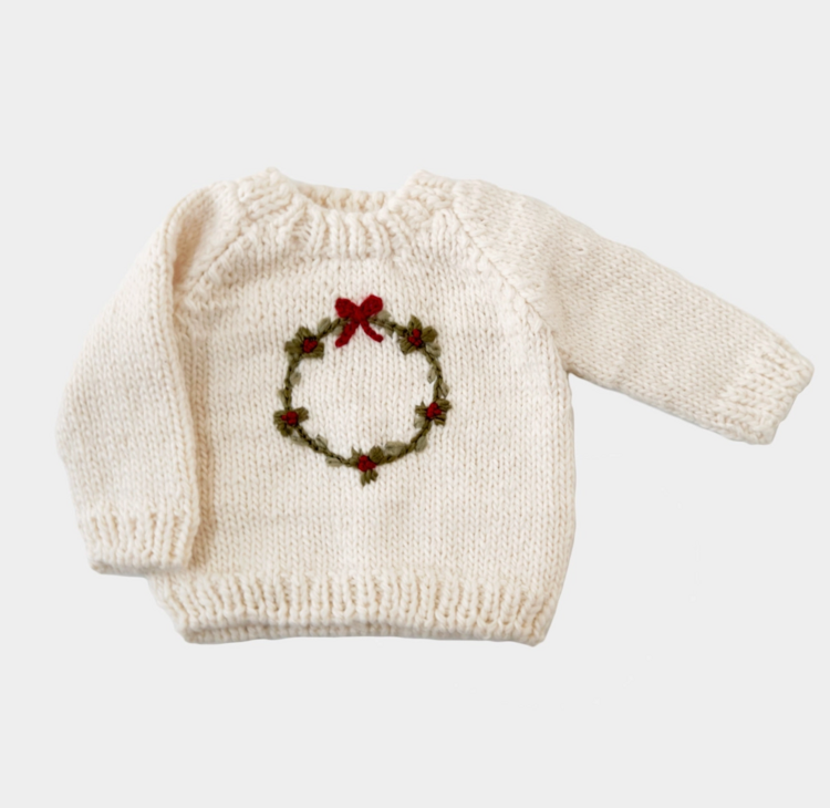 THE BLUEBERRY HILL Wreath Baby Sweater