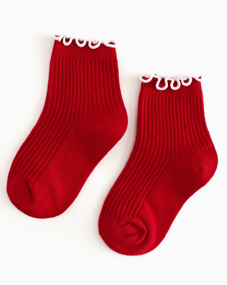 LITTLE STOCKING CO Lettuce Trim Midi Sock