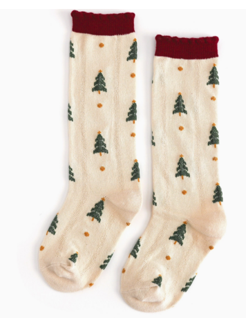 LITTLE STOCKING CO Tree Farm Scalloped Socks