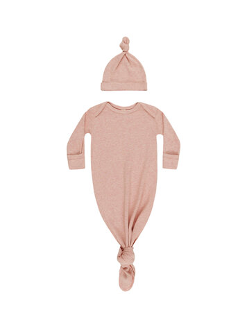 QUINCY MAE Knotted Baby Gown + Hat