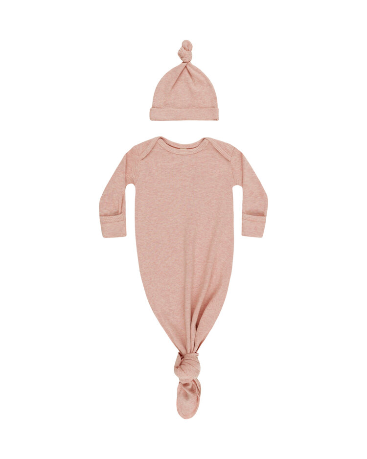 QUINCY MAE Knotted Baby Gown + Hat