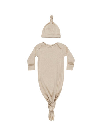 QUINCY MAE Knotted Baby Gown + Hat