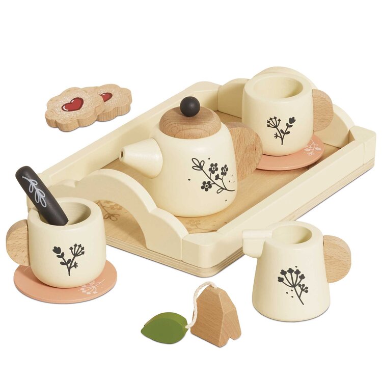 LE TOY VAN, INC. Eco-Friendly Wooden Tea Set & Tray