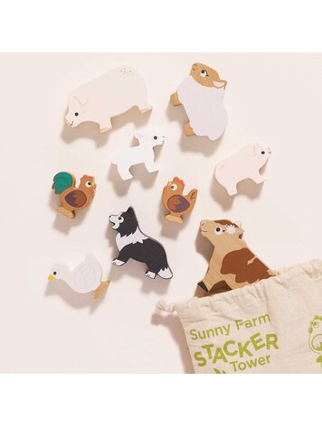 LE TOY VAN, INC. Farmyard Stacking Animals & Bag