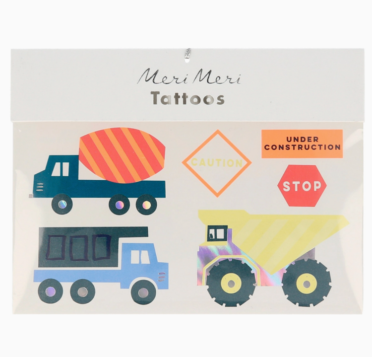 MERI MERI Construction Temporary Tattoos