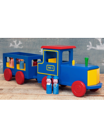 MR. ELLIE POOH Wooden Train With Passengers