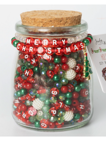 Christmas Alphabet And Pearl  DIY Bead Jar