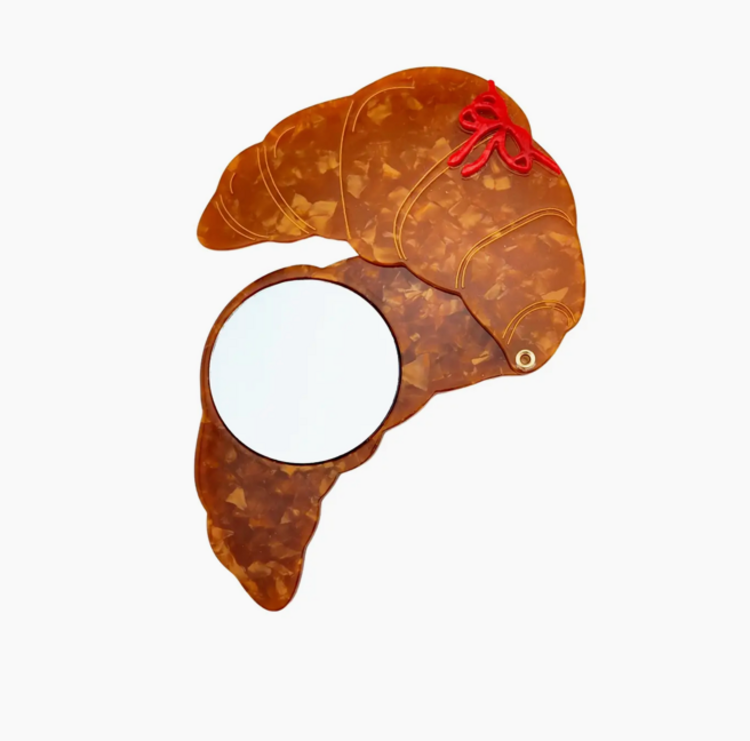 SOLAR ECLIPSE Hand-Painted Croissant Mirror