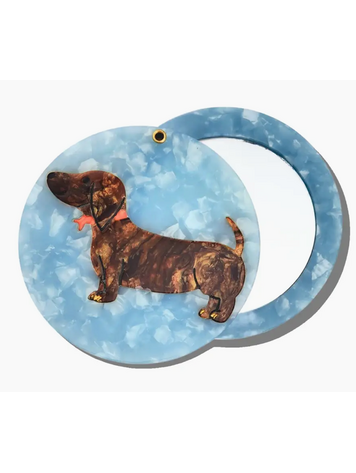 SOLAR ECLIPSE Hand-Painted Dachshund Mirror