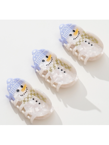 ADORRO Snowman Claw Clip