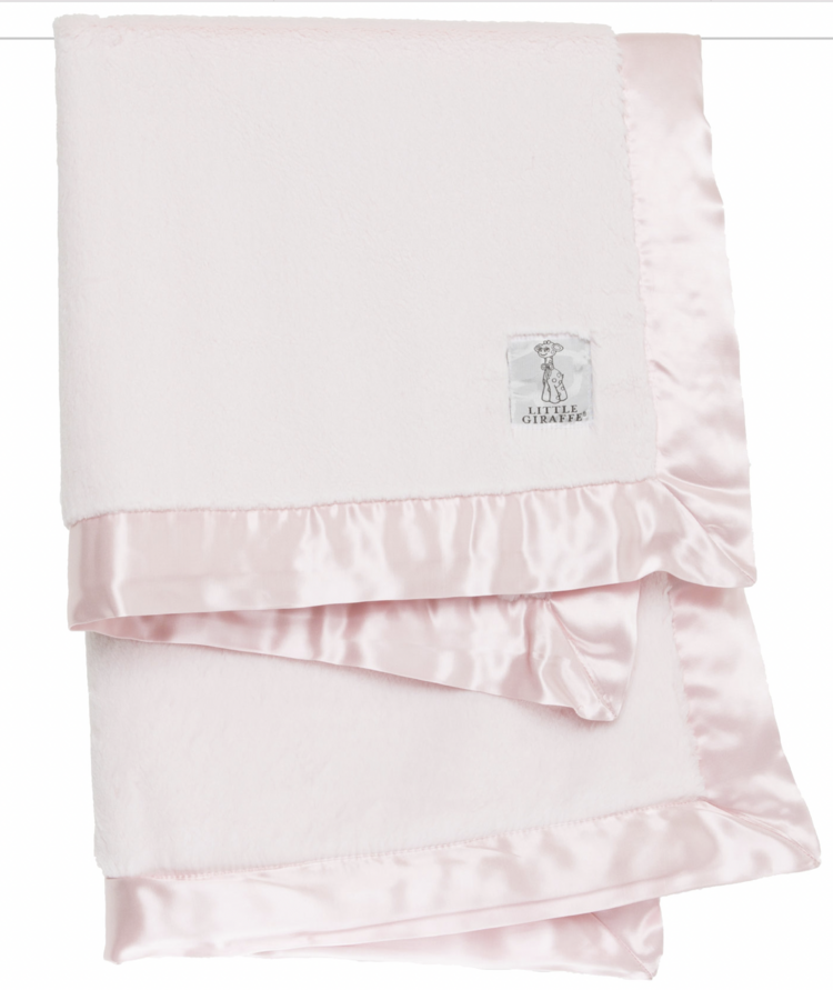LITTLE GIRAFFE Pink Luxe Solid Blanket