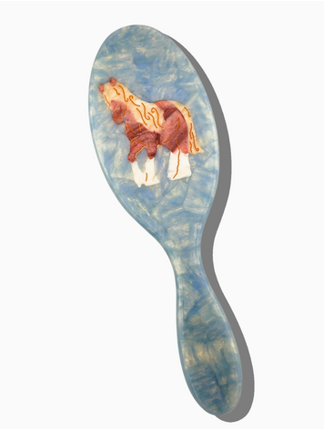 SOLAR ECLIPSE Hand-Painted Horse Brush