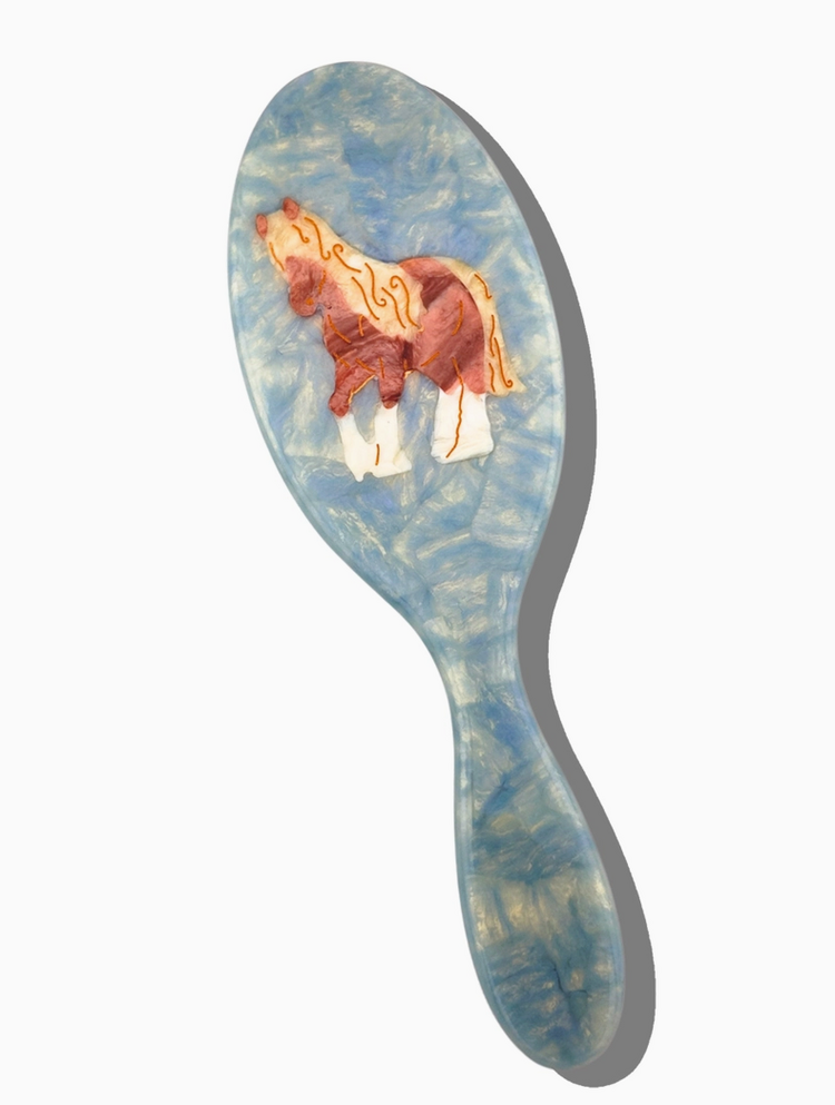 SOLAR ECLIPSE Hand-Painted Horse Brush