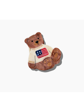SOLAR ECLIPSE Hand-Painted Americana Bear Clip