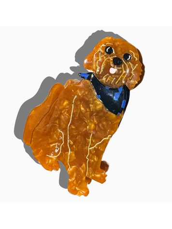 SOLAR ECLIPSE Hand-Painted Golden Doodle Clip