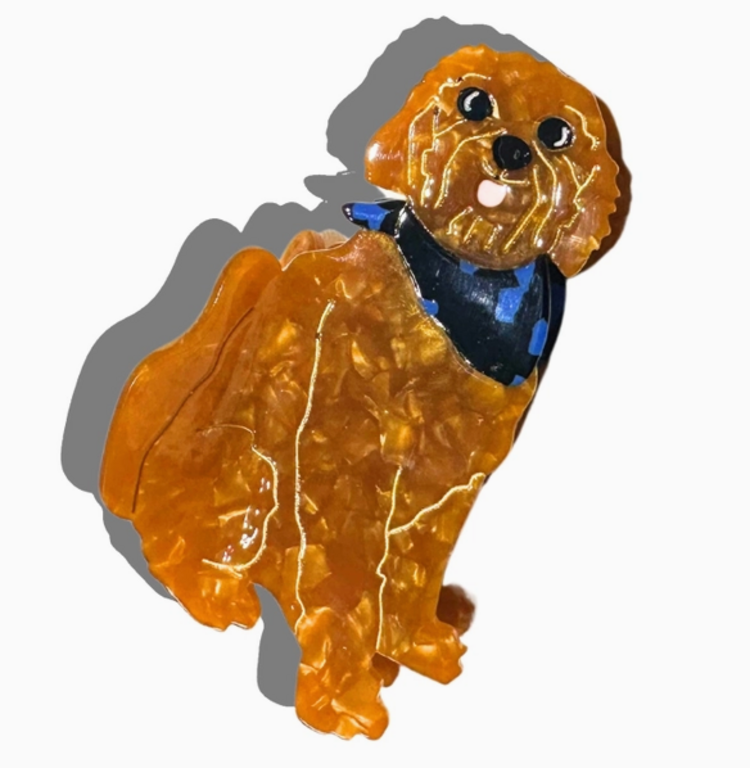 SOLAR ECLIPSE Hand-Painted Golden Doodle Clip