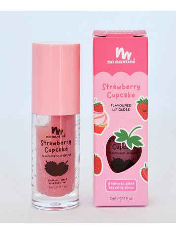 NO NASTIES KIDS Natural Lip Gloss Wand - Strawberry Cupcake