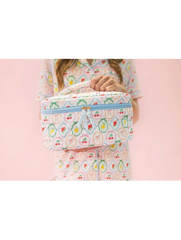 ROCK PAPER SCISSORS Fruit Quilted Cosmetic Bag With Top Handle