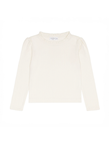 MINNOW Pointelle Ruffle Shirt