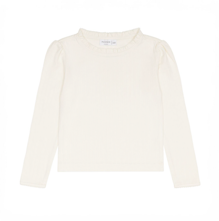 MINNOW Pointelle Ruffle Shirt