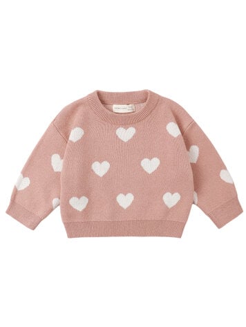 QUINCY MAE Heart Knit Girls Sweater