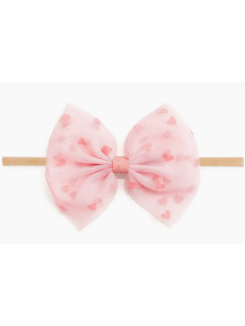 SWEET WINK Flocked Heart Tulle Headband
