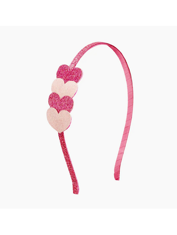 SWEET WINK Pink Sparkle Hearts Headband