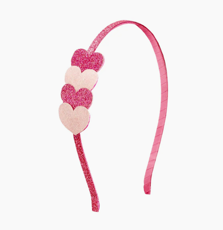 SWEET WINK Pink Sparkle Hearts Headband