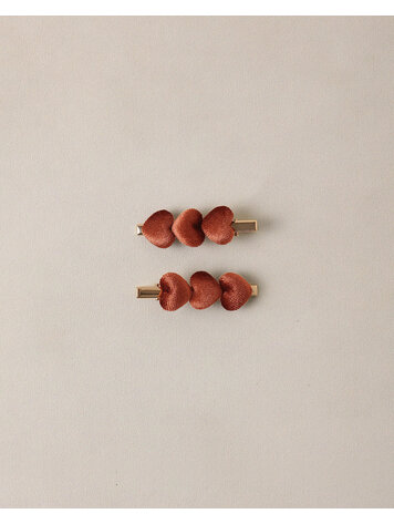 NORALEE Velvet Heart Clips Red
