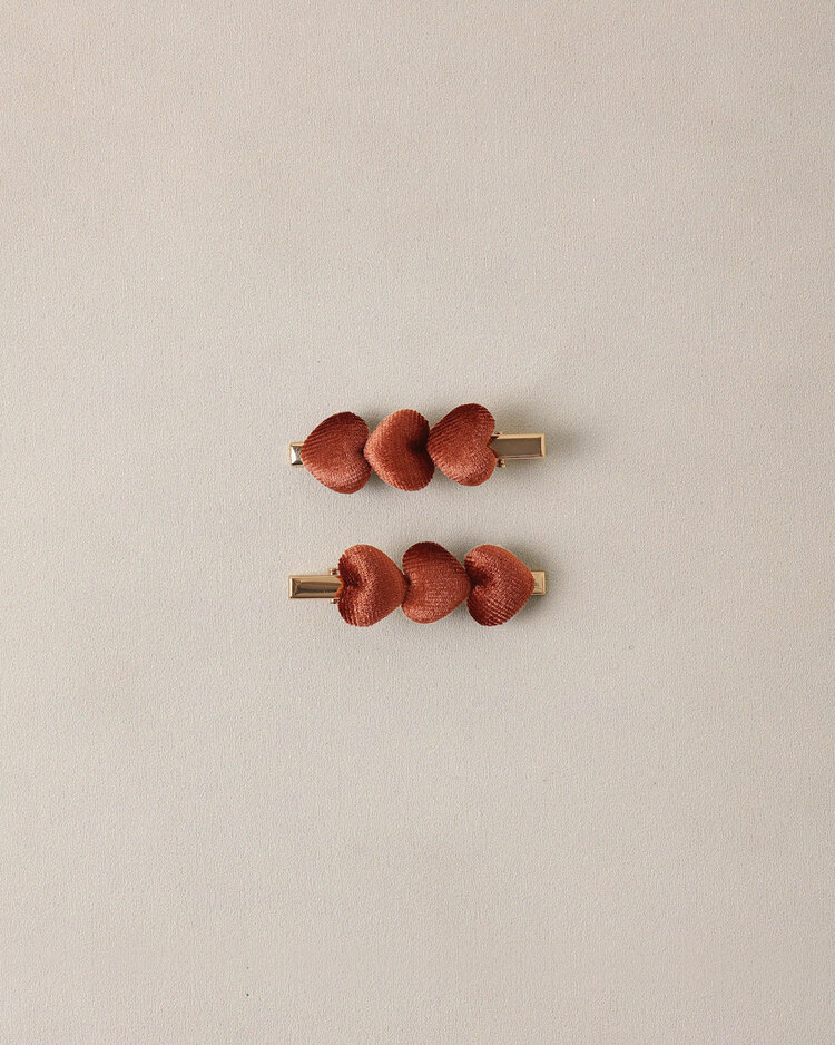 NORALEE Velvet Heart Clips Red