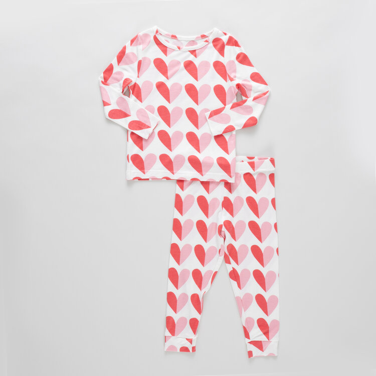 PINK CHICKEN Half Hearts PJ Set