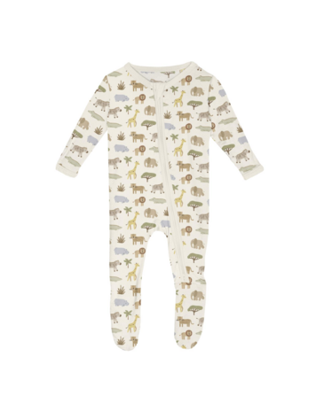 KICKEE PANTS Mini Safari 2 Way Zipper Footie