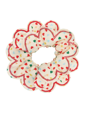 Mimi & Lula Heart Print Scalloped Scrunchie
