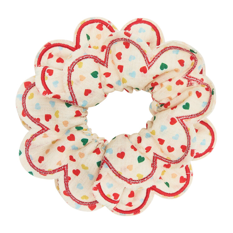 Mimi & Lula Heart Print Scalloped Scrunchie