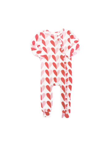 PINK CHICKEN Half Hearts Ruffle Romper