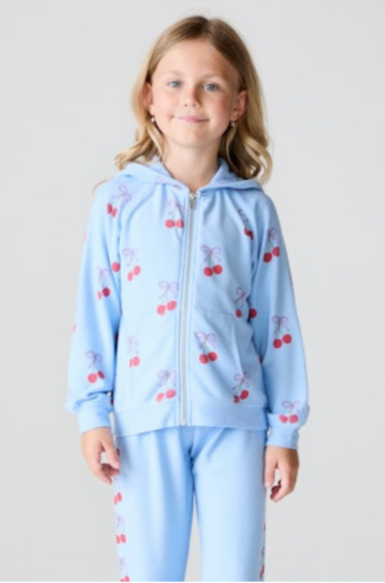 CHASER Cherry Bows Zip Up Hoodie