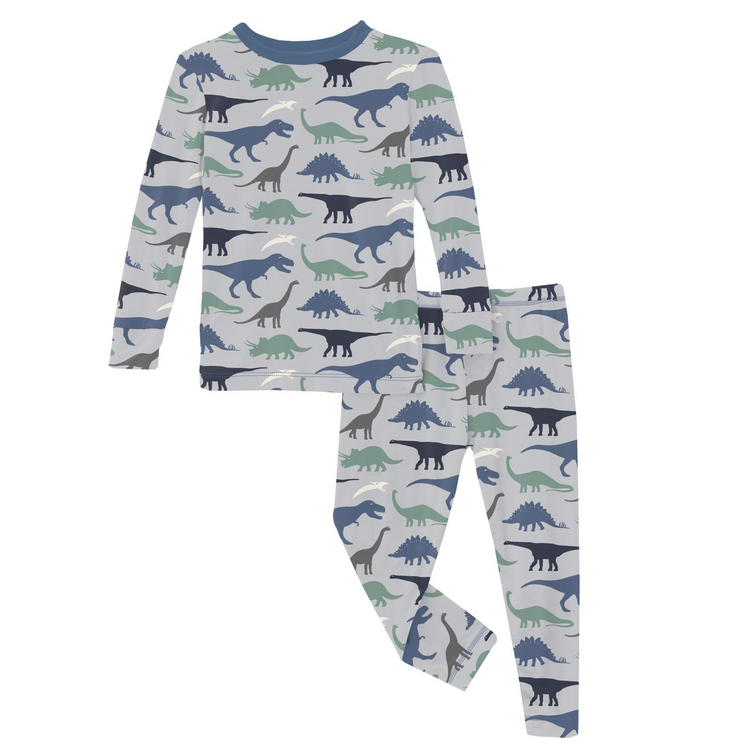 KICKEE PANTS Dino Museum Pajama Set