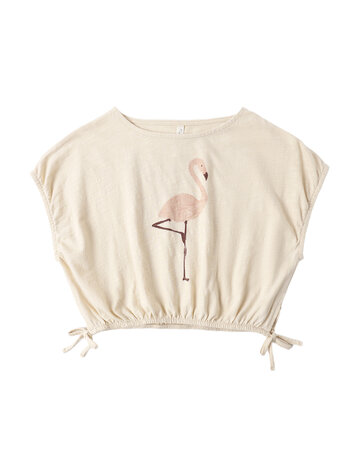 RYLEE AND CRU Flamingo Cropped Cinch Tee
