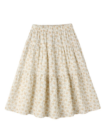 RYLEE AND CRU Tiered Midi Floral Skirt