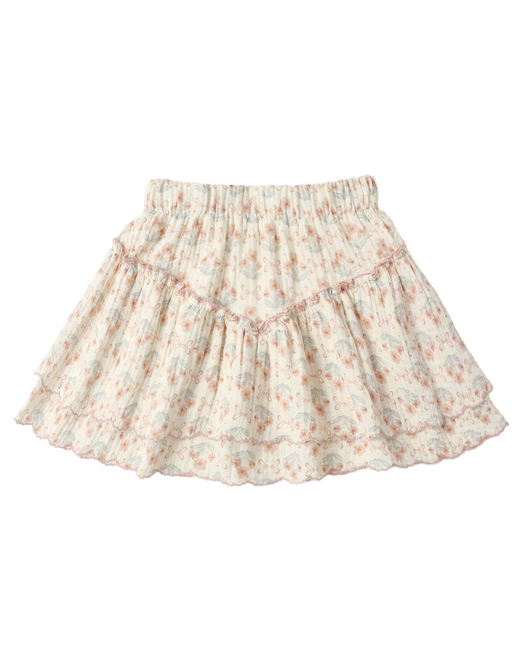 RYLEE AND CRU Tiered Blossom Mini Skirt