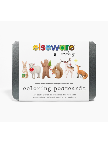 Coloring Postcards With Animal Designs