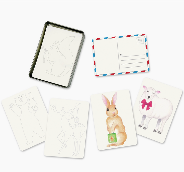 Coloring Postcards With Animal Designs