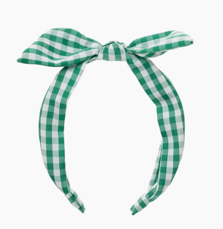 ROCKAHULA KIDS Green Gingham Tie Headband